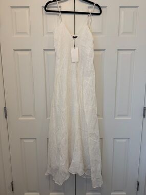 NWT zara white linen maxi dress small